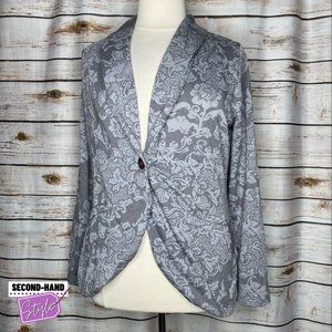 Maurices Grey Traditional-print Cotton-blend One-button Blazer